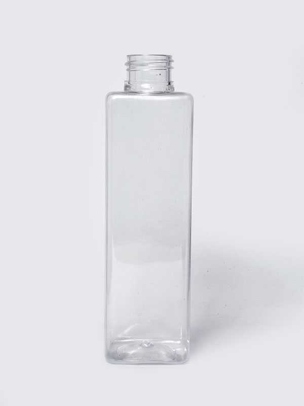 200ML Square Clear PET Bottles 24410 Neck Finish